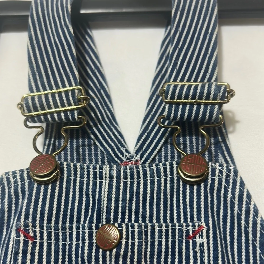 Blue Denim Overalls with Adjustable Straps and Bib Front